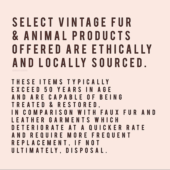A NOTE REGARDING VINTAGE FUR & ANIMAL PRODUCTS - Picture 3 of 5